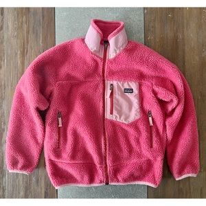PATAGONIA Retro X Deep Pile Fleece Kids Girls Coat Jacket size L